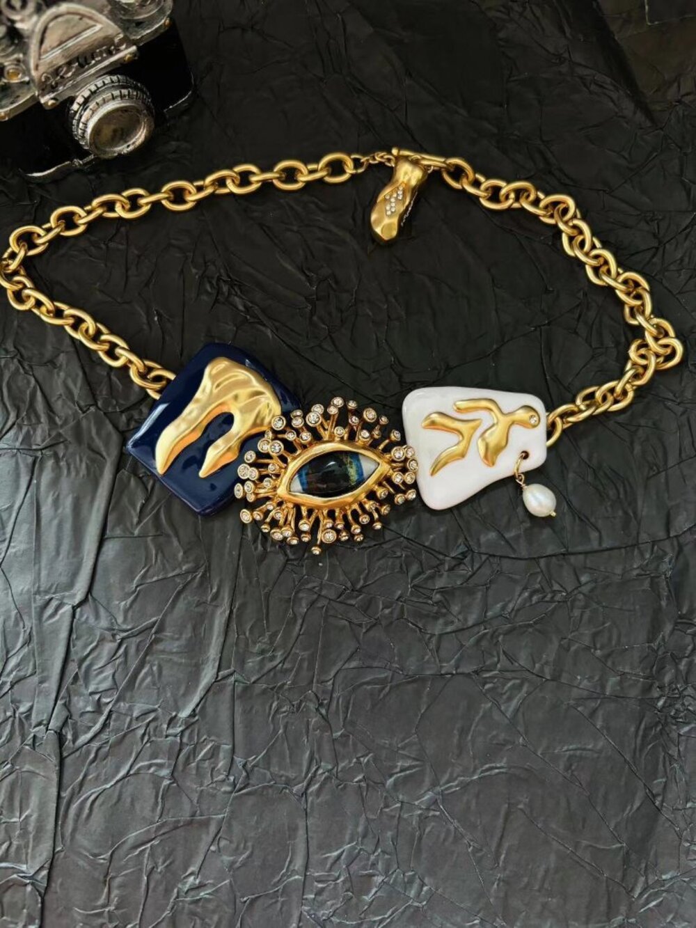 Schiaparelli Devil Eye Enamel Necklace